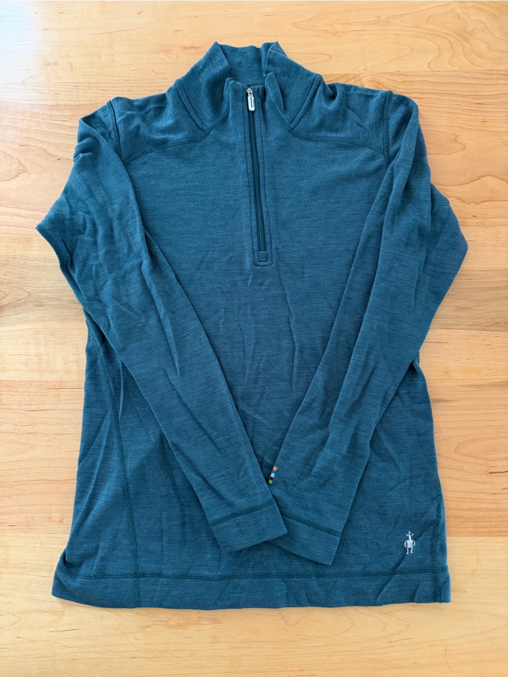 Smartwool Kids Teal Half-Zip Merino Top